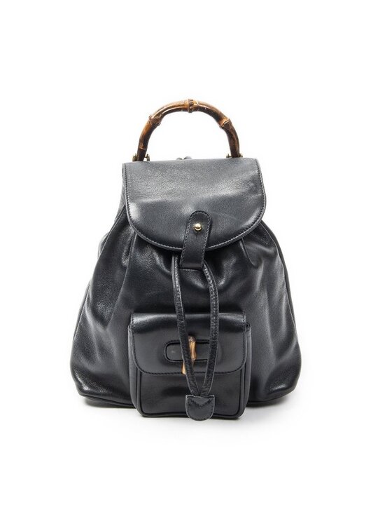 Gucci Mini Bamboo Backpack Navy Calfskin Leather main image 7
